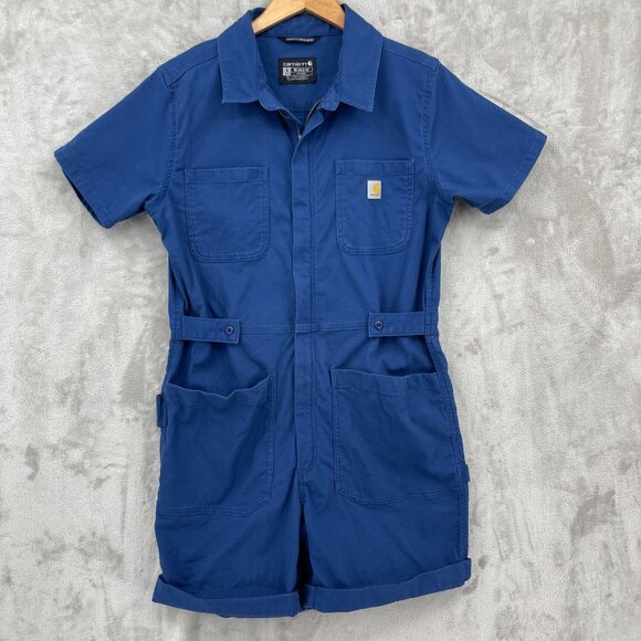 Carhartt Tencel Fiber Relaxed Fit Twill Short Sleeve Shortall Romper - Picture 1 of 16